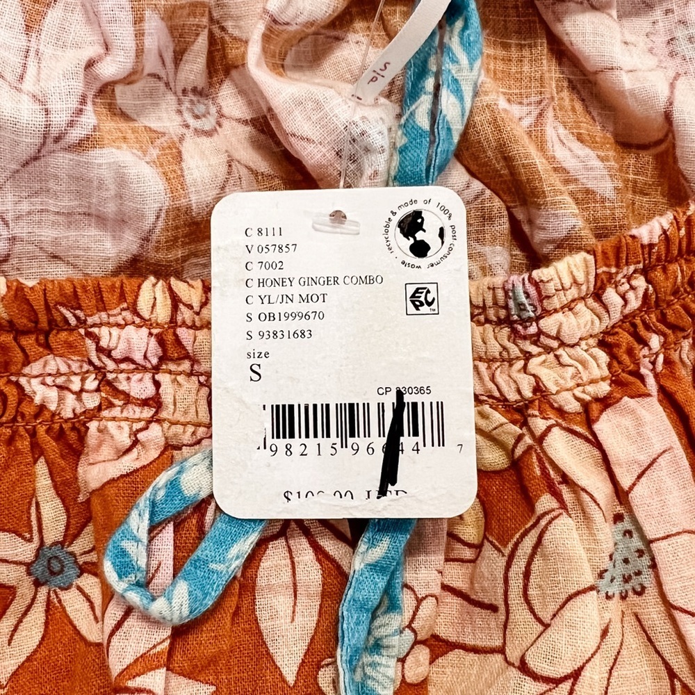 NWT Free People Frankie Floral Tunic Honey Ginger Combo - Picture 5 of 5